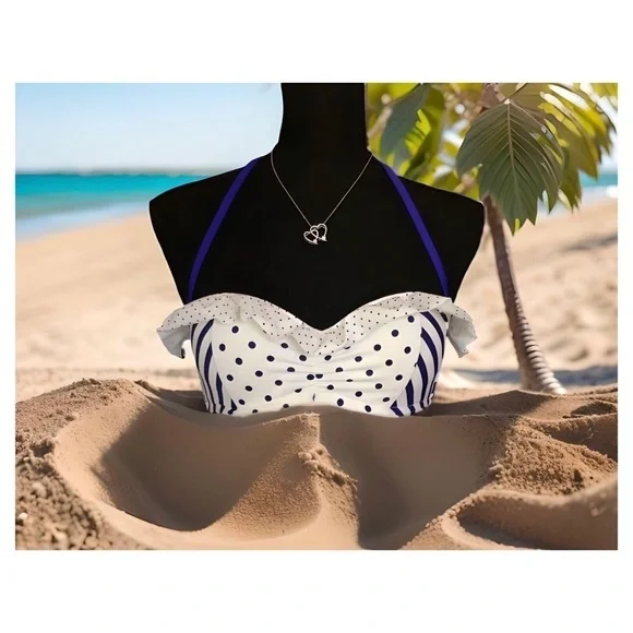 Victoria's Secret Women’s 34B Polka Dot Swimsuit Bikini Top NWOT - Picture 8 of 9